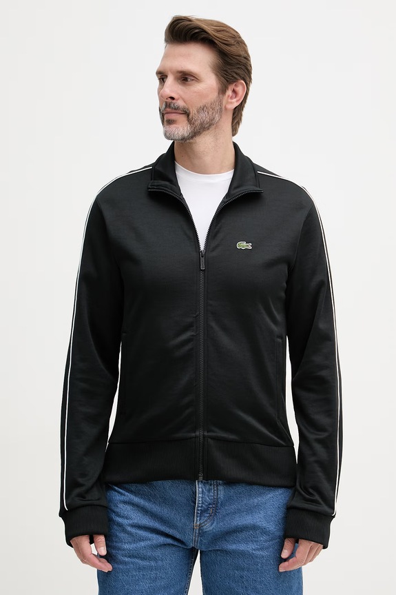 Lacoste mikina na zips pánska čierna SH1457