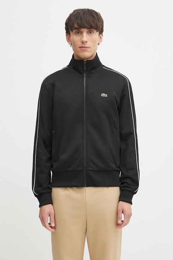 Lacoste hanorac cu fermoar bărbătesc uni negru SH1457