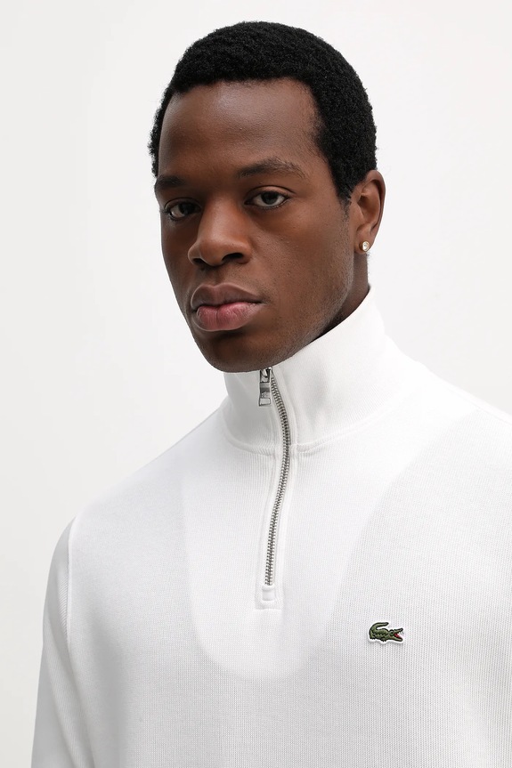 Βαμβακερό πουλόβερ Lacoste λευκό SH1927