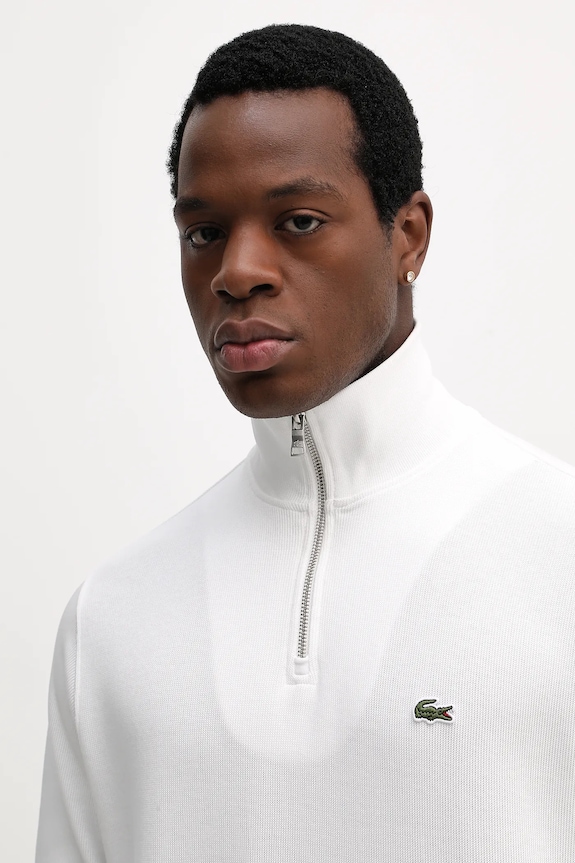 Βαμβακερό πουλόβερ Lacoste λευκό SH1927