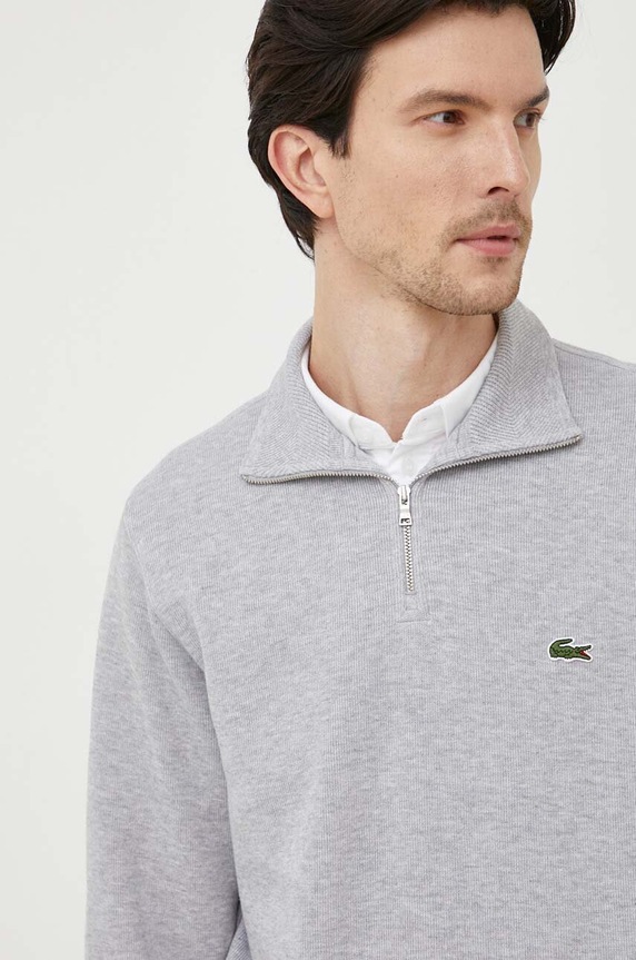 Lacoste sweter bawełniany szary SH1927