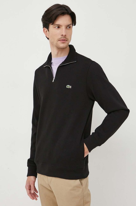 Lacoste sweter bawełniany bawełna czarny SH1927