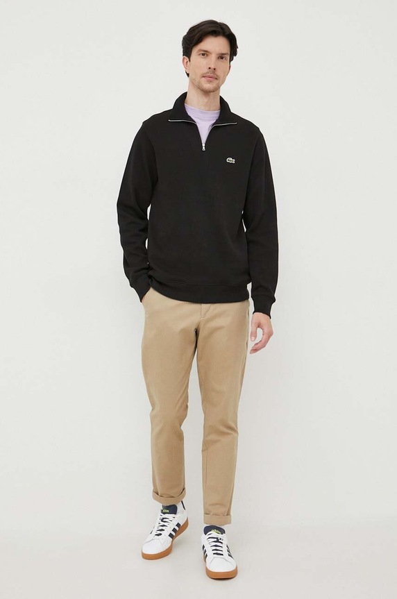 Lacoste sweter bawełniany SH1927 czarny SS26