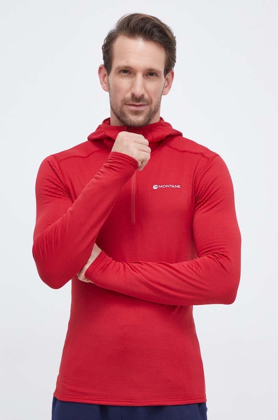 Športni pulover Montane Protium Lite S kapuco rdeča MPRLH15