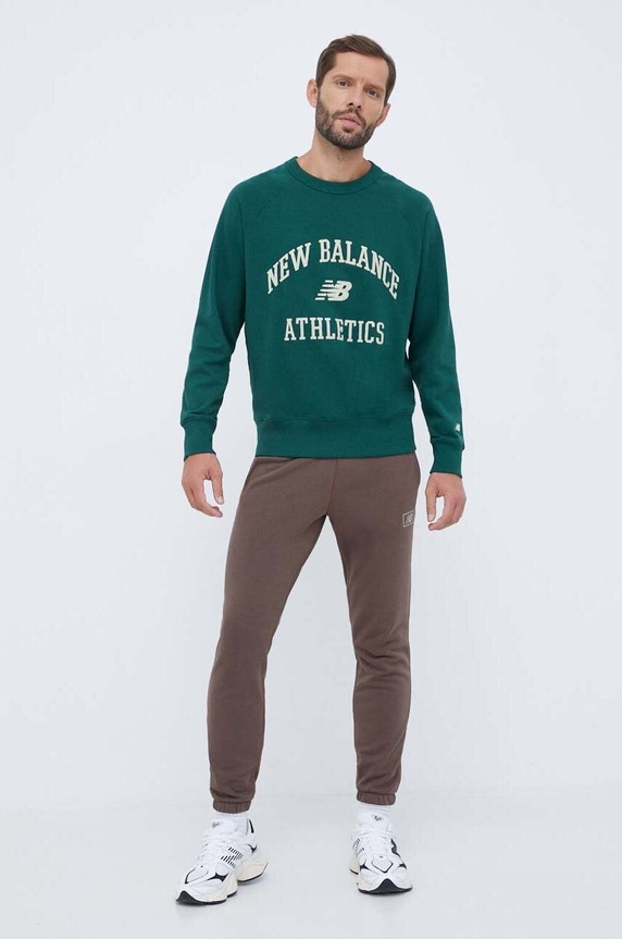 New Balance hanorac de bumbac MT33550NWG verde AW23