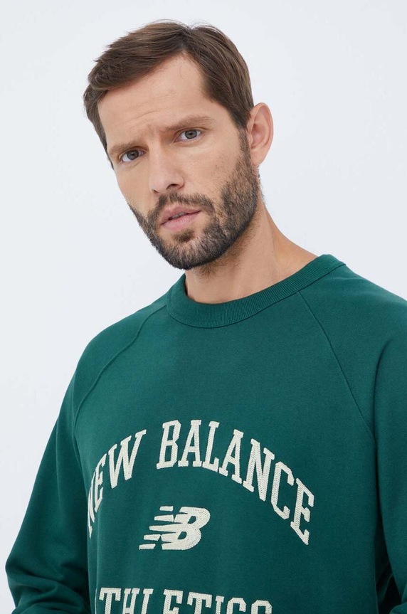 New Balance hanorac de bumbac verde MT33550NWG
