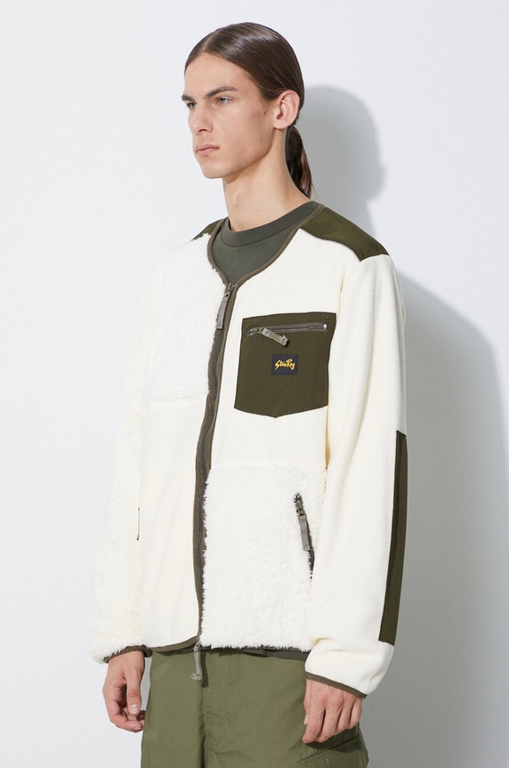 Mikina Stan Ray PATCHWORK FLEECE CARDIGAIN béžová AW2319827