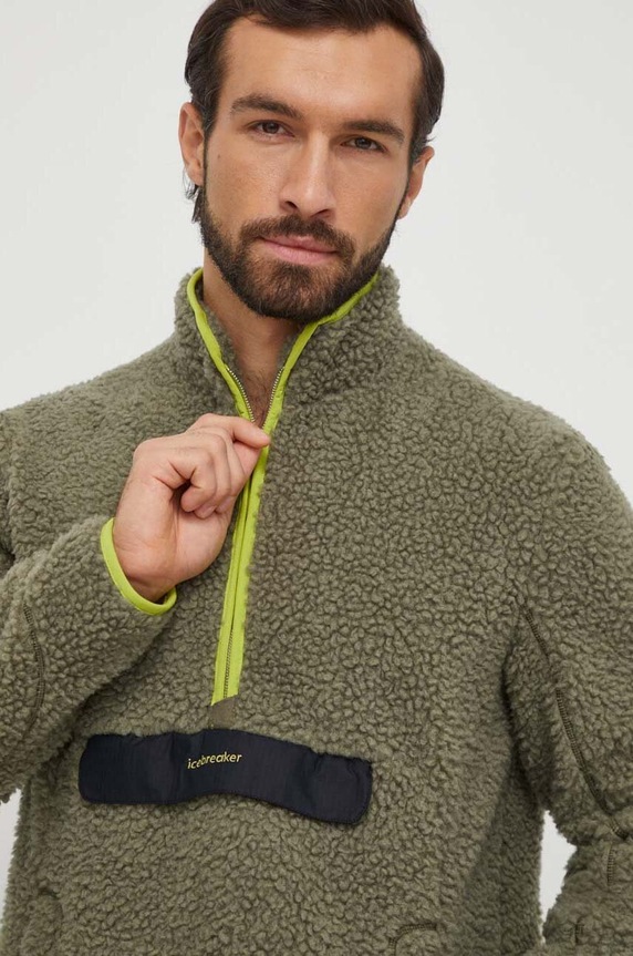 Sportovní mikina Icebreaker RealFleece Merino High Pile zelená IB0A56JUA621
