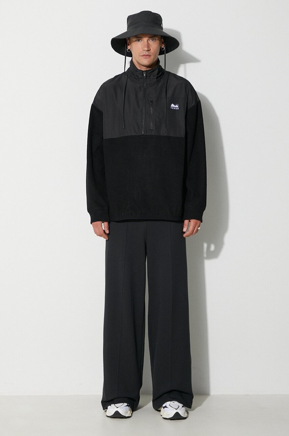 Taikan bluza bawełniana Polar Fleece Half TK0013.BLK czarny AW23