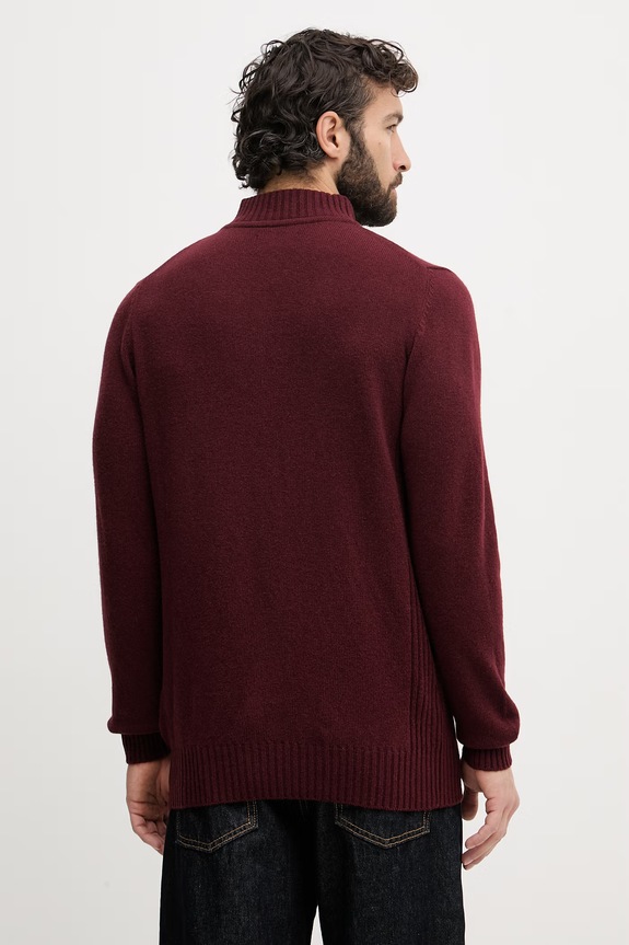 Odzież Barbour sweter męski wełniany MKN0339 bordowy