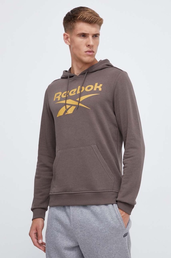 Суичър Reebok с качулка кафяв 100071051