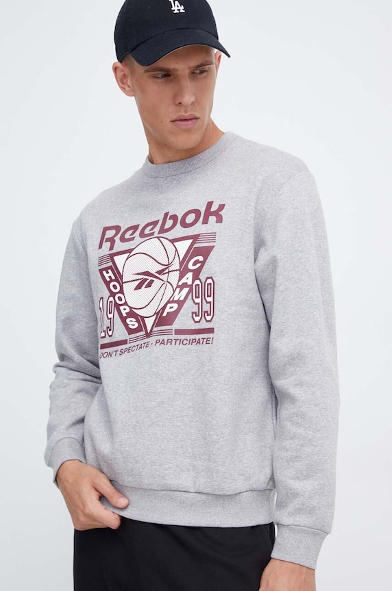 Mikina Reebok Classic Basketball bez kapucne sivá 100068519