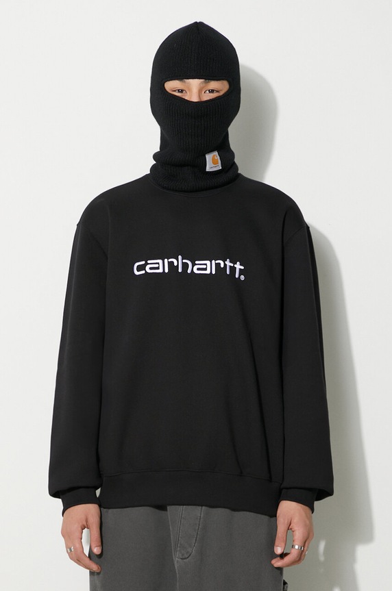 Dukserica Carhartt WIP natpis crna I030546.0D2XX