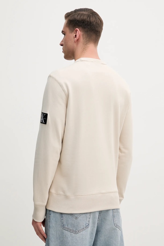 Βαμβακερή μπλούζα Calvin Klein Jeans J30J323426 μπεζ AA00