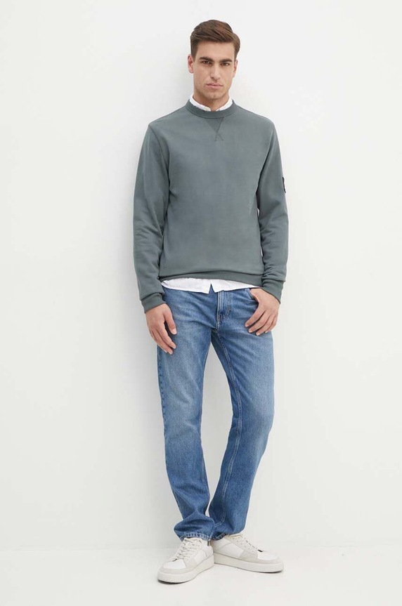 Bavlněná mikina Calvin Klein Jeans J30J323426 šedá AA00