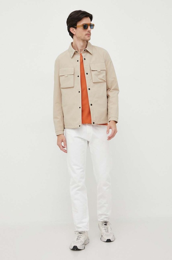 Calvin Klein Jeans pamut melegítőfelső J30J324311 narancssárga AW23