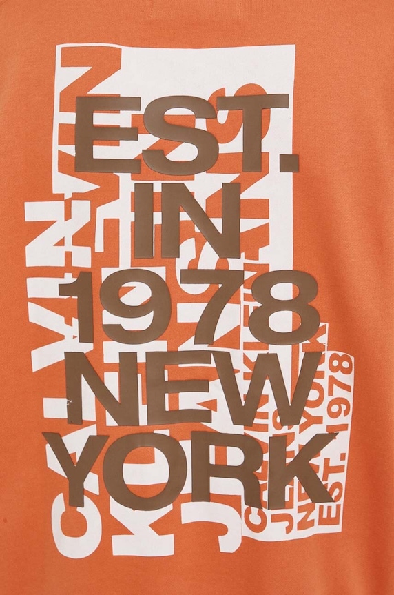 Calvin Klein Jeans pamut melegítőfelső J30J324311 narancssárga