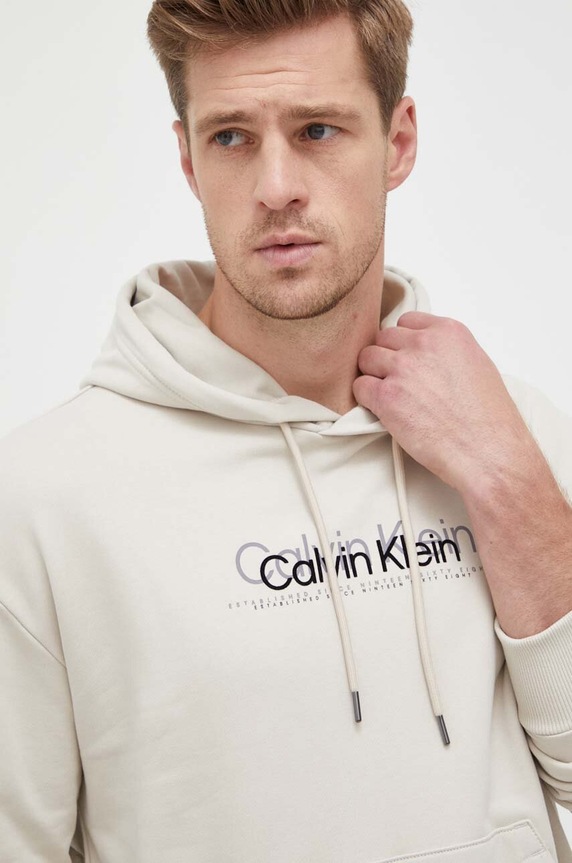 Calvin Klein bluza bawełniana beżowy K10K111815