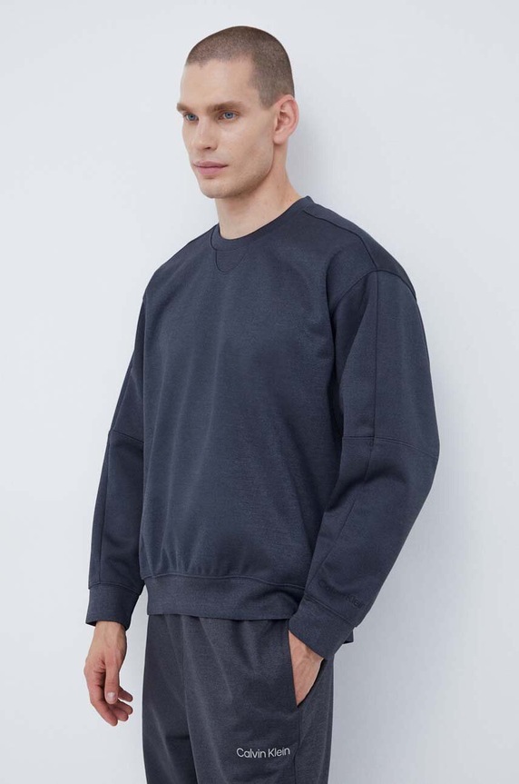 Суичър за трениране Calvin Klein Performance без качулка сив 00GMF3W313