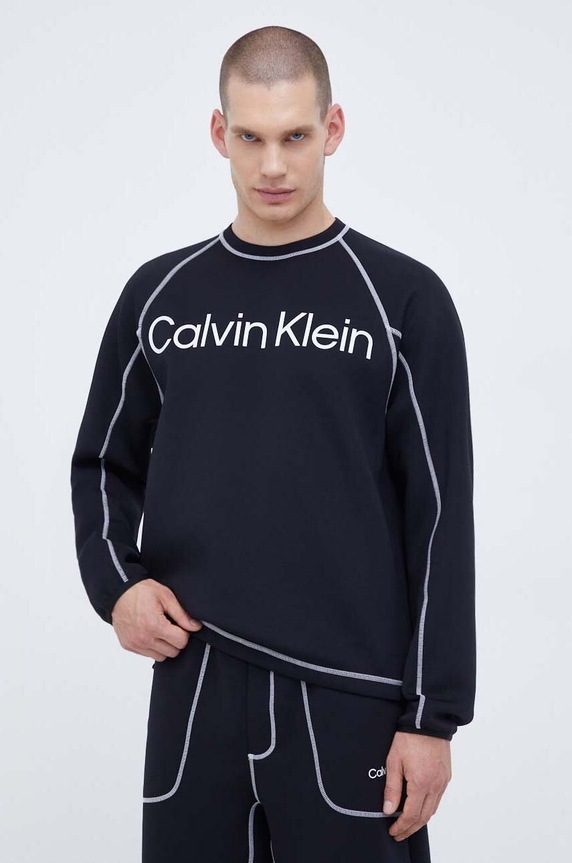 Суичър за трениране Calvin Klein Performance еластичен черен 00GMF3W317