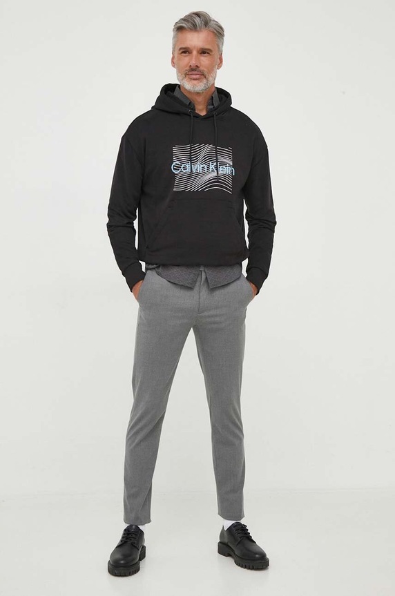Памучен суичър Calvin Klein K10K112774 черен AW23