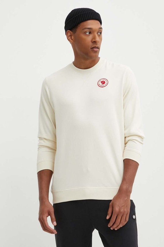 Fjallraven bluza bawełniana 1960 Logo bawełna beżowy F87163.113