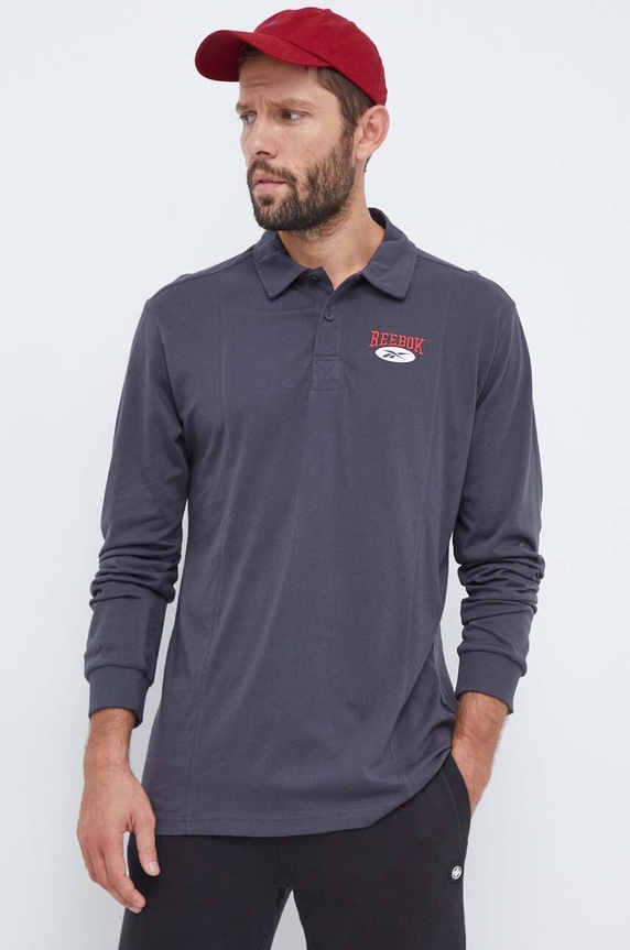 Reebok Classic longsleeve bawełniany nadruk szary 100036751