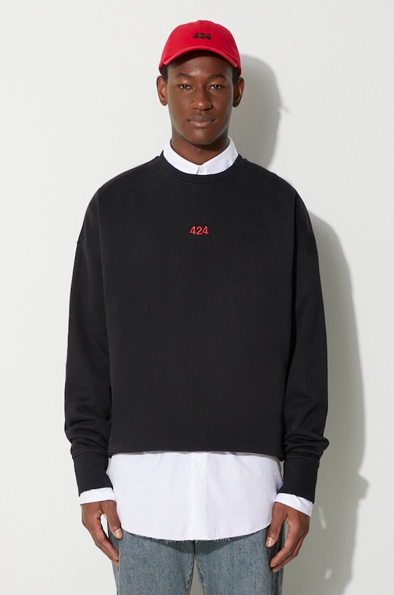 424 cotton sweatshirt cotton black 35424M42RX.236536