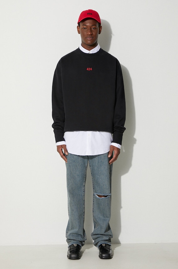 424 cotton sweatshirt 35424M42RX.236536 black AW23