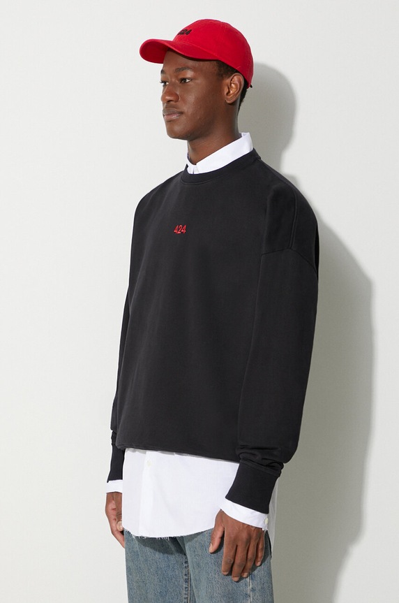 424 cotton sweatshirt black 35424M42RX.236536