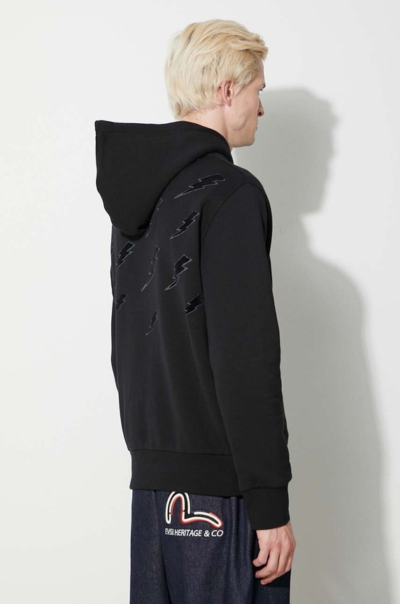 Clothing Neil Barett cotton sweatshirt EASY BLOUSON DEGRADE' RAIN BOLTS PBJS224.V519S.1891 black