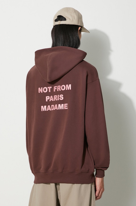 Drôle de Monsieur cotton sweatshirt Le Hoodie Slogan cotton brown C.HO101.CO001.WN