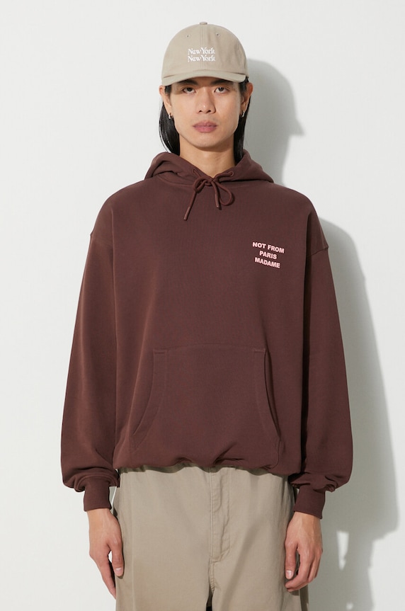 Clothing Drôle de Monsieur cotton sweatshirt Le Hoodie Slogan C.HO101.CO001.WN brown