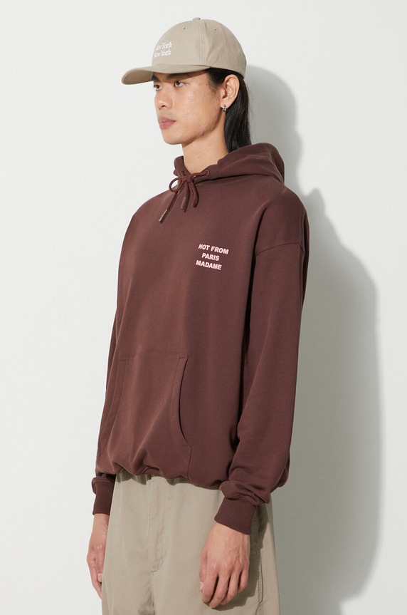 Drôle de Monsieur cotton sweatshirt Le Hoodie Slogan brown C.HO101.CO001.WN
