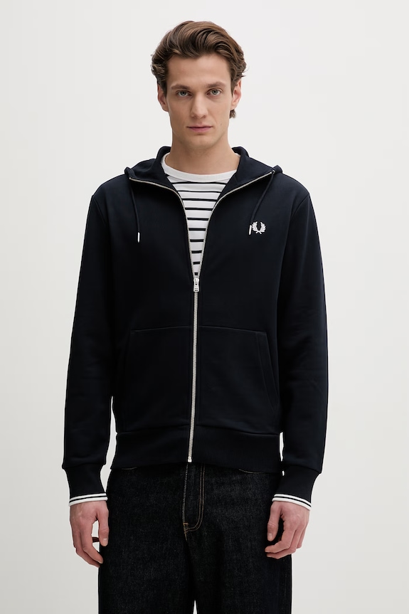 Mikina Fred Perry s kapucňou tmavomodrá J7536.795