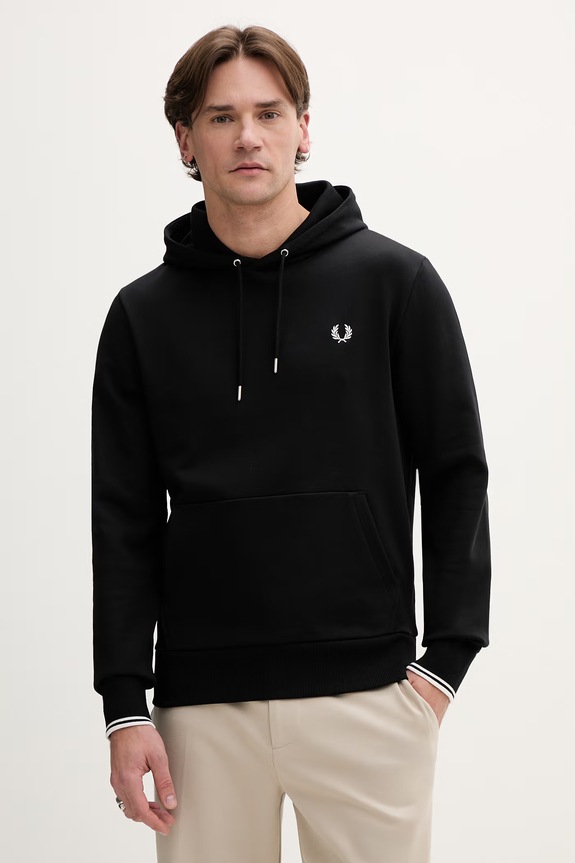 Fred Perry cotton sweatshirt applique black M2643.102