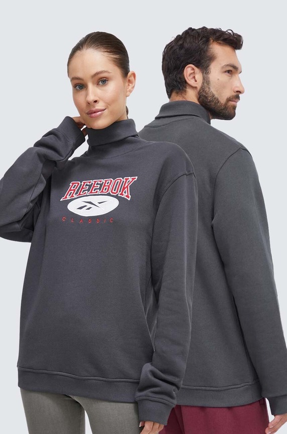 Reebok Classic bluza bawełniana aplikacja szary 100036738