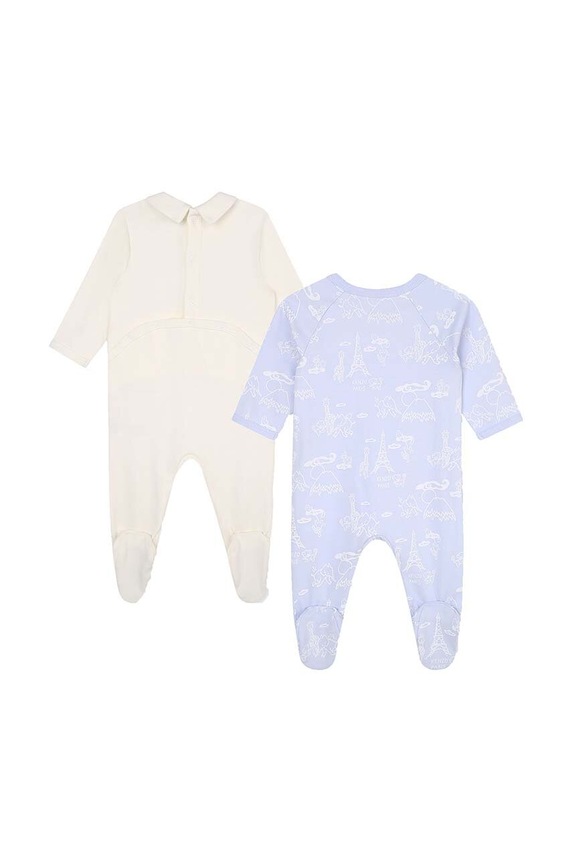 Kenzo Kids śpioszki bawełniane niemowlęce 2-pack K98144 niebieski AW23