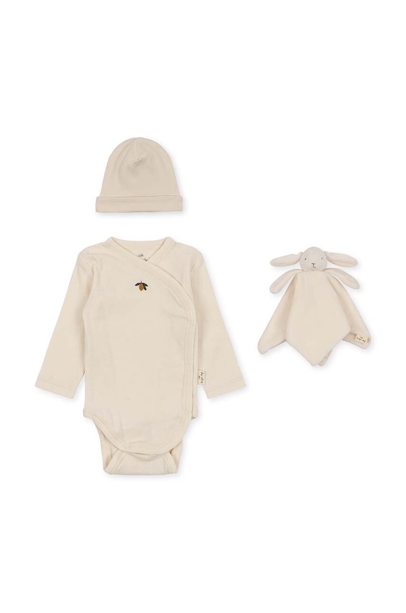 Konges Sløjd бебешки комплект от памук MATERNITY PACKAGE 3 броя За бебета бял KS6041