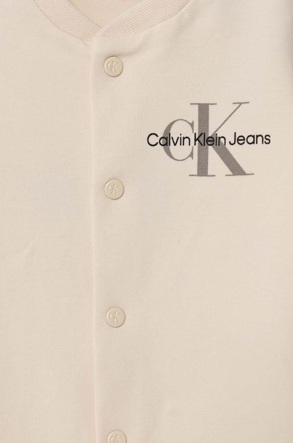 Chłopiec Calvin Klein Jeans pajacyk niemowlęcy IN0IN00136.9BYX beżowy