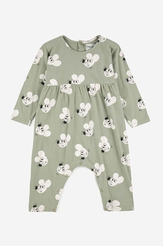 Bobo Choses rampers bawełniany niemowlęcy 223AB077 zielony AW23