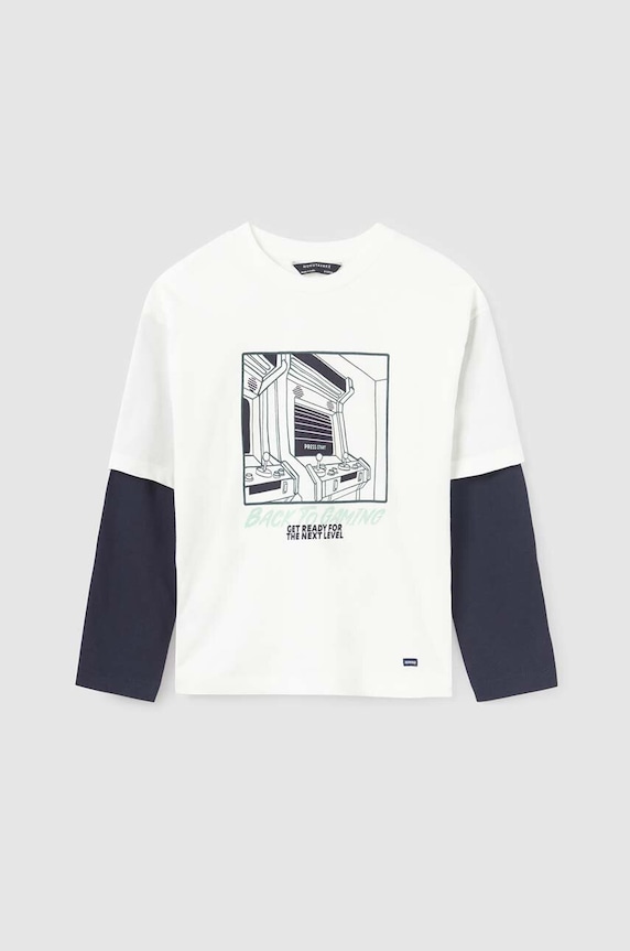 Chłopiec Mayoral longsleeve bawełniany dziecięcy 7060.7B.Junior.9BYX beżowy