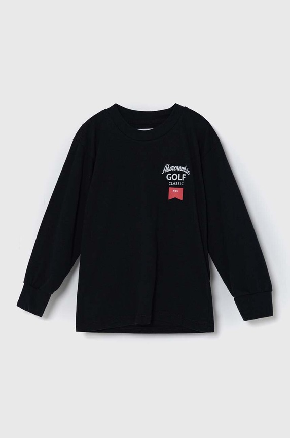 Abercrombie & Fitch longsleeve dziecięcy pozostałe czarny KI223.3136
