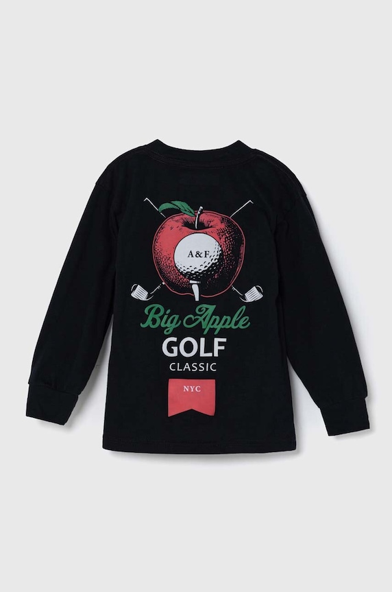 Abercrombie & Fitch longsleeve dziecięcy KI223.3136 czarny AW23