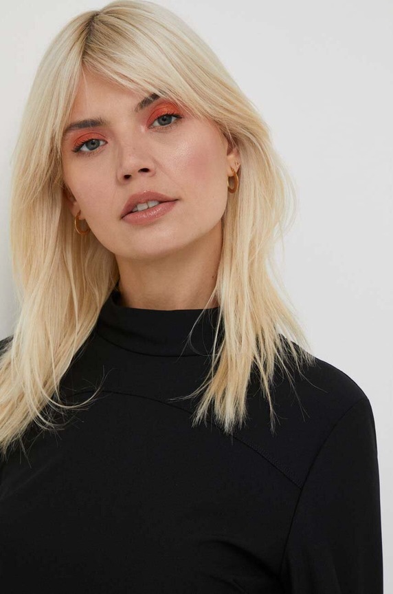 Tričko s dlouhým rukávem Calvin Klein Jeans černá J20J221312