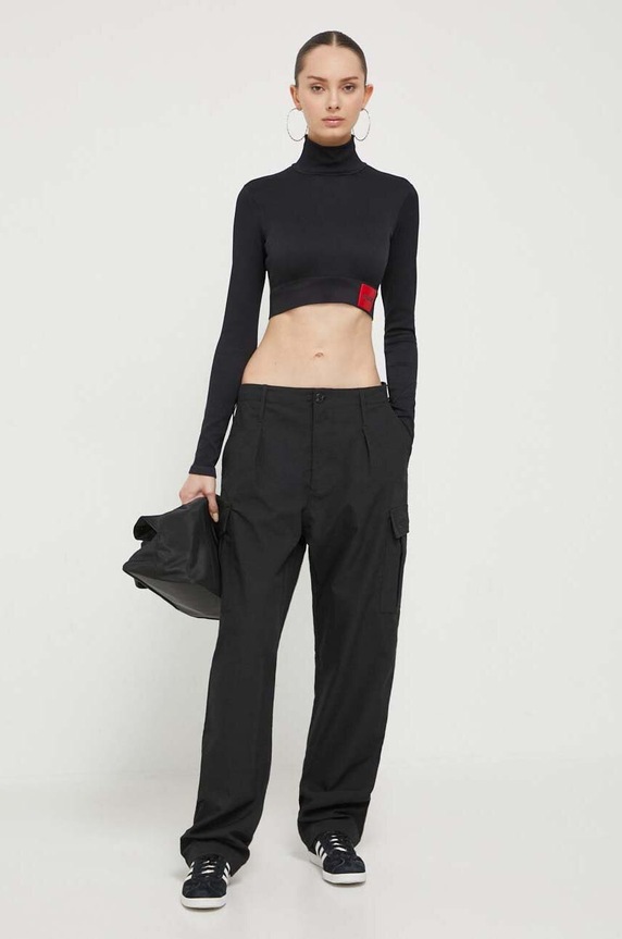 HUGO hosszú ujjú 50492884 fekete AW23