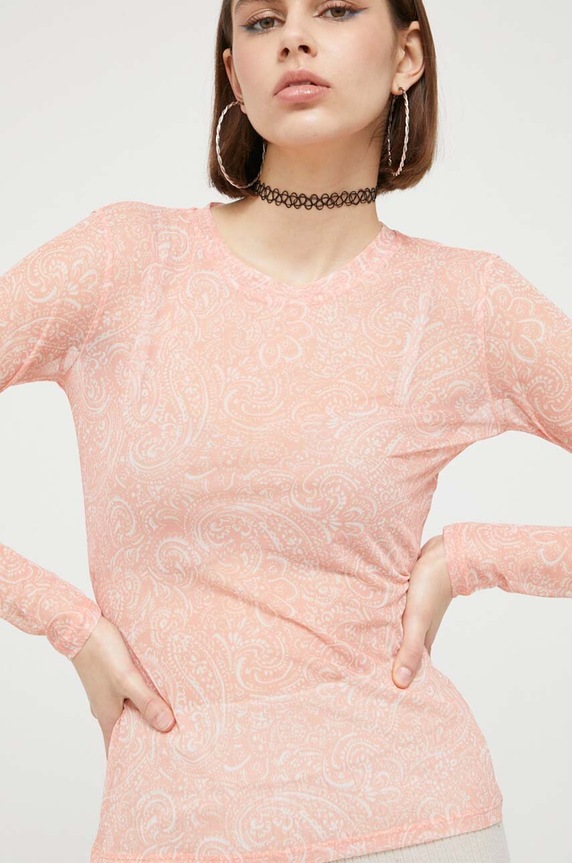 Longsleeve HUGO με ελαστάν πορτοκαλί 50495162