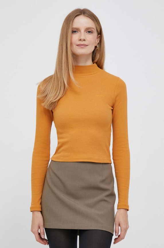 Pepe Jeans longsleeve Winona Perkins z elastanem żółty PL505711.097