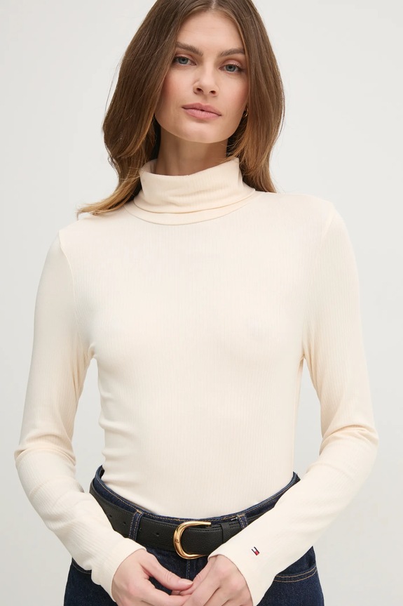 Tommy Hilfiger camicia a maniche lunghe beige WW0WW39826
