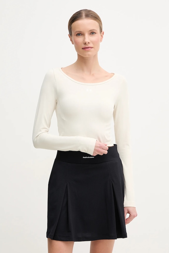 Majica z dolgimi rokavi za vadbo Under Armour Train Seamless Z elastanom bež 1379150